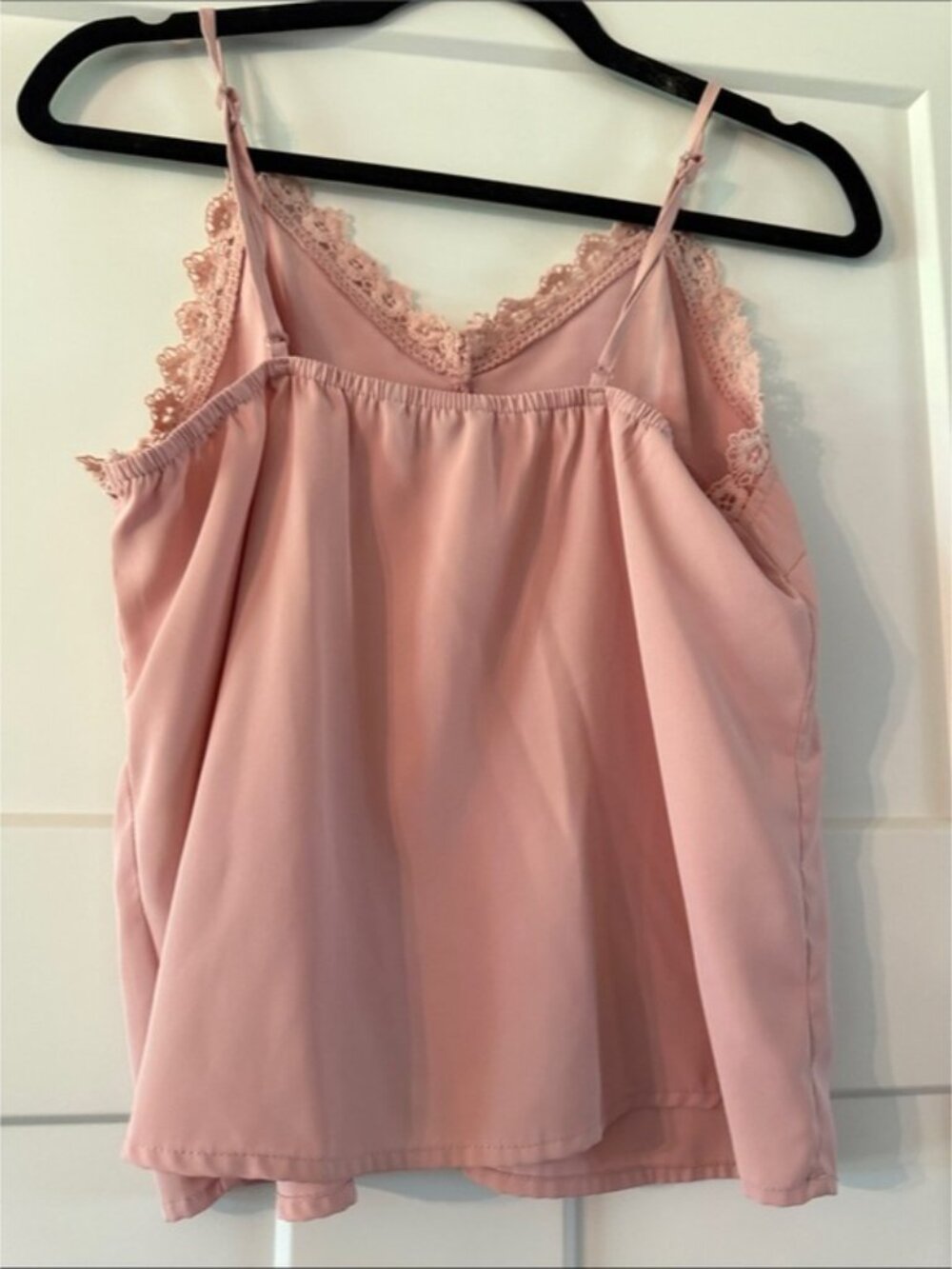 Pink Lace Trim Button-Front Cami Top - Picture 2 of 2